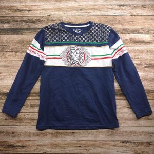 Bucheli Men's Size Large Long Sleeve Italian Print Shirt #1030